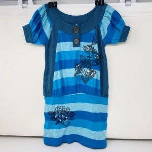 HANNAH BANANA**Blue Embroidered Dress**Age 4 $78